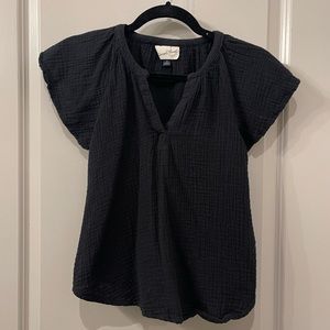 Black Muslin shirt, XS, loose fit